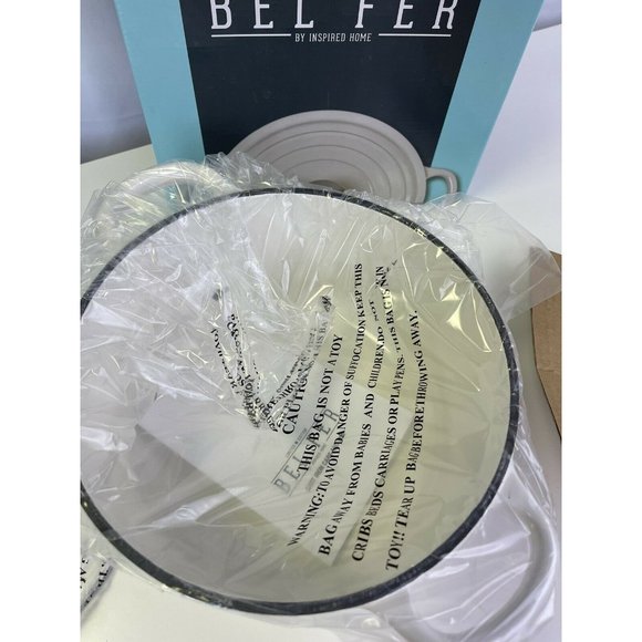 NEW BEL FER White Enameled Cast Iron 3 qt Dutch Oven Heavy-Duty limited edition - Picture 6 of 10